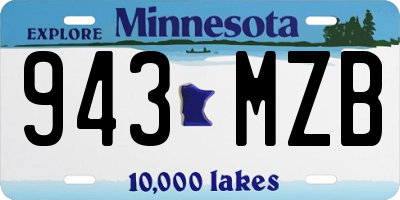 MN license plate 943MZB
