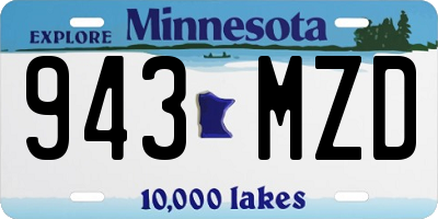 MN license plate 943MZD