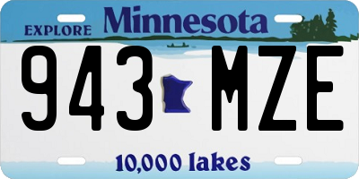 MN license plate 943MZE