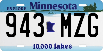MN license plate 943MZG