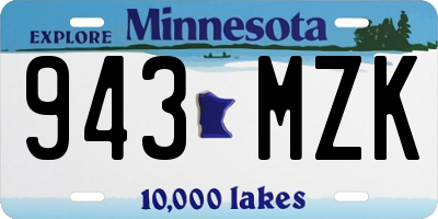 MN license plate 943MZK