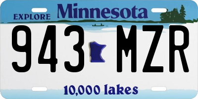 MN license plate 943MZR
