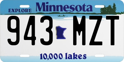 MN license plate 943MZT