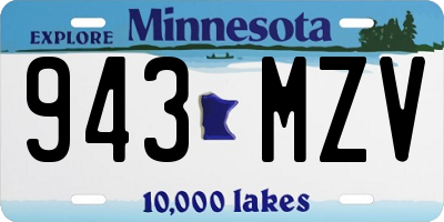 MN license plate 943MZV