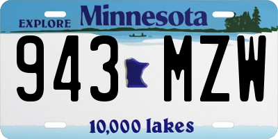 MN license plate 943MZW