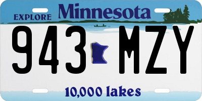 MN license plate 943MZY