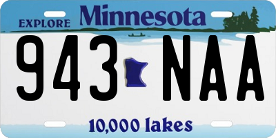 MN license plate 943NAA