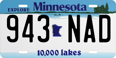 MN license plate 943NAD
