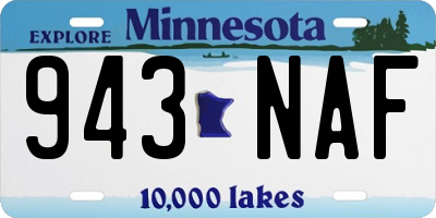 MN license plate 943NAF