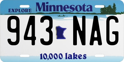 MN license plate 943NAG