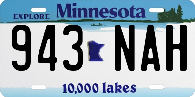 MN license plate 943NAH