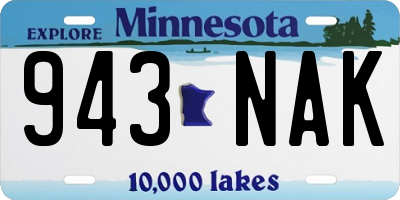 MN license plate 943NAK