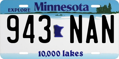 MN license plate 943NAN