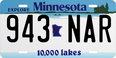 MN license plate 943NAR
