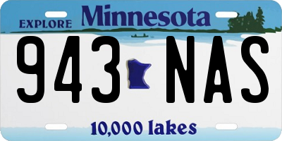 MN license plate 943NAS