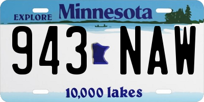 MN license plate 943NAW