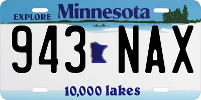 MN license plate 943NAX
