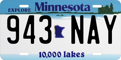 MN license plate 943NAY