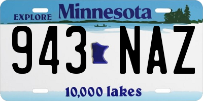 MN license plate 943NAZ