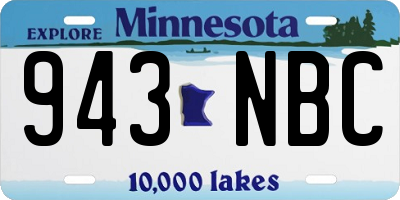MN license plate 943NBC