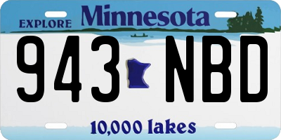 MN license plate 943NBD