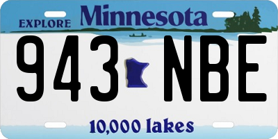 MN license plate 943NBE