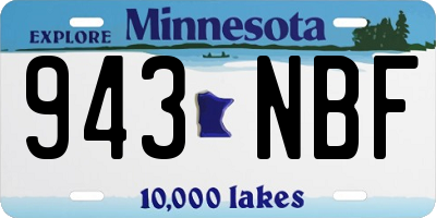 MN license plate 943NBF