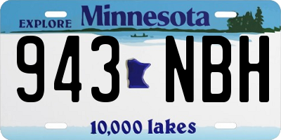 MN license plate 943NBH