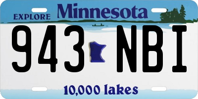 MN license plate 943NBI
