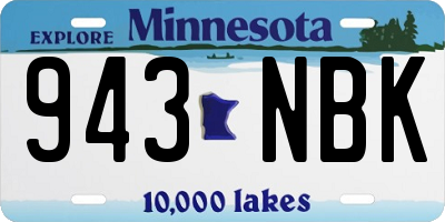 MN license plate 943NBK