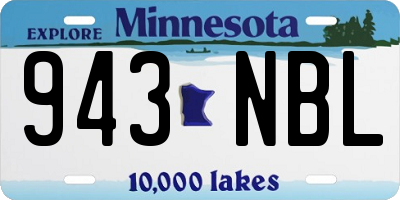 MN license plate 943NBL