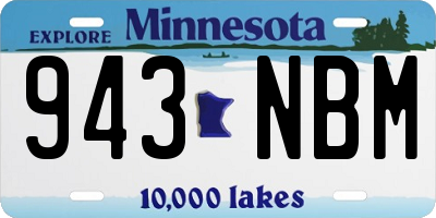 MN license plate 943NBM