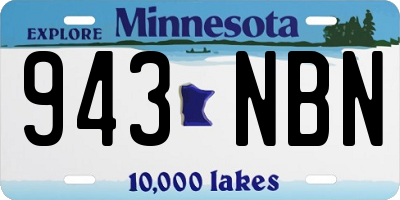 MN license plate 943NBN