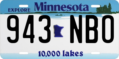 MN license plate 943NBO