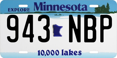 MN license plate 943NBP