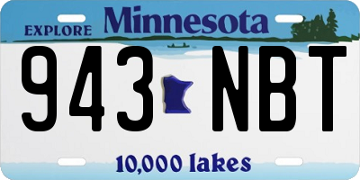 MN license plate 943NBT