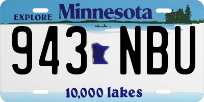 MN license plate 943NBU