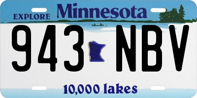 MN license plate 943NBV