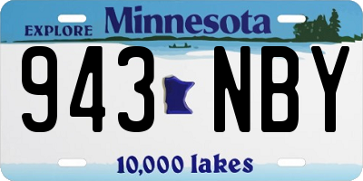 MN license plate 943NBY