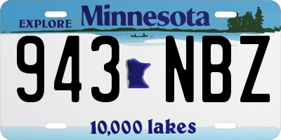 MN license plate 943NBZ