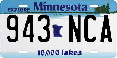 MN license plate 943NCA