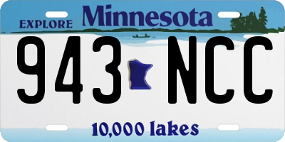 MN license plate 943NCC