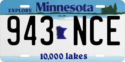 MN license plate 943NCE