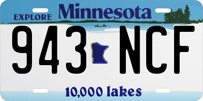 MN license plate 943NCF