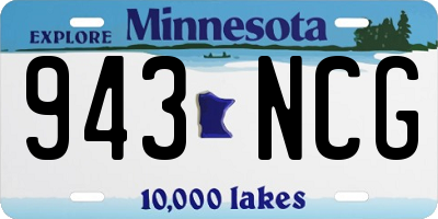 MN license plate 943NCG