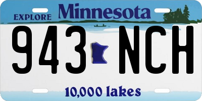 MN license plate 943NCH