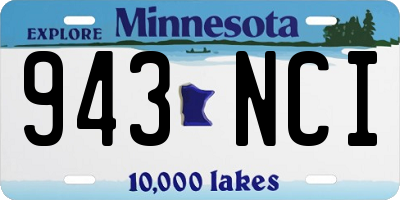 MN license plate 943NCI