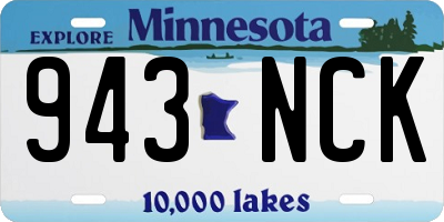 MN license plate 943NCK