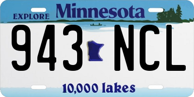 MN license plate 943NCL