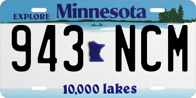 MN license plate 943NCM